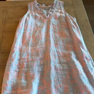 Tommy Bahama Ruffled dress with Pink and Gray Accents